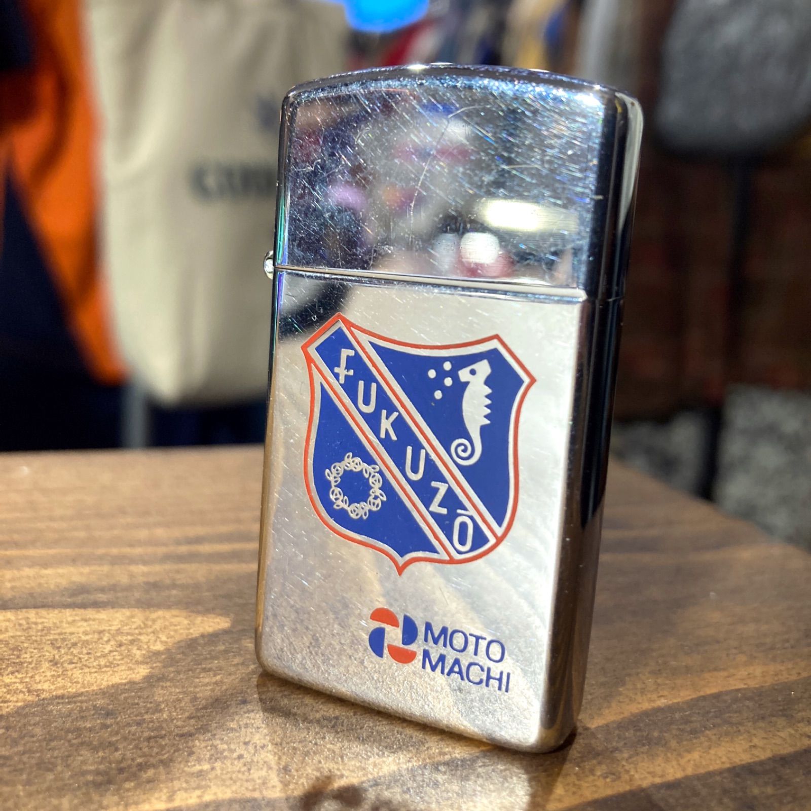 MP266) 1983年 ZIPPO SLIM FUKUZO MOTOMACHI 企業ロゴ 火花確認済 中古 