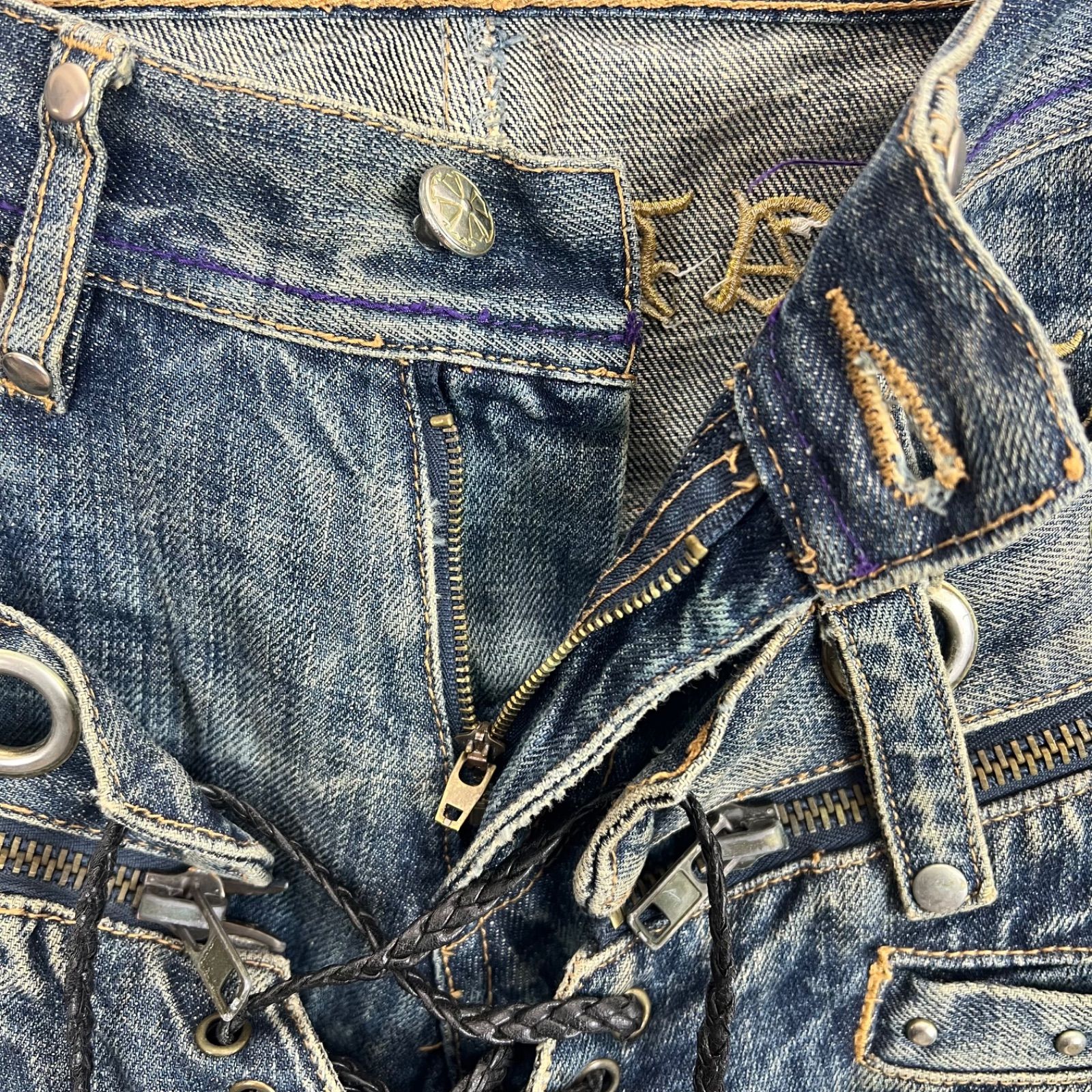 MIDAS JUNK 00s y2k archive double waist denim pants 1 ミダス