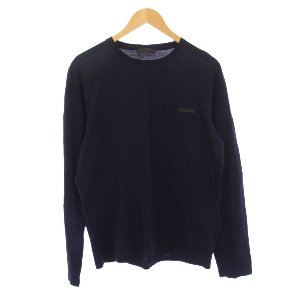 プラダ PRADA Tシャツ カットソー 長袖 クルーネック L 紺 /BM - メルカリ