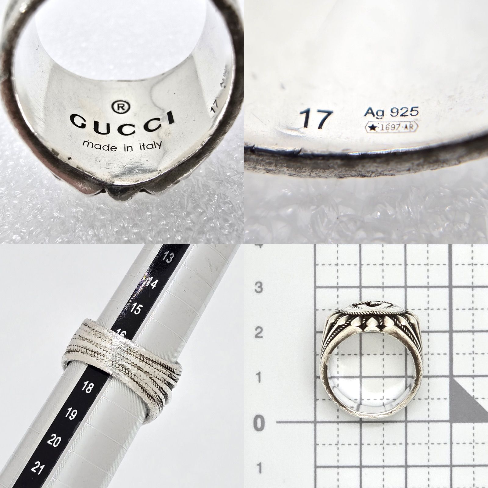 GUCCI グッチ 728399 インターロッキングG シグネット リング 17 約17