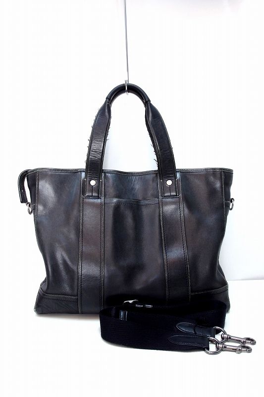 229694】COACH コーチ オールレザー 2WAY トートバッグ 70169 ブラック
