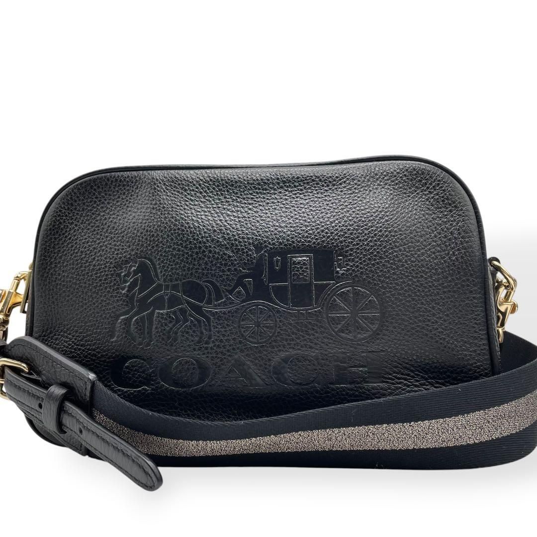 極美品 COACH コーチ ジェス ショルダーバッグ ダブルジップ ブラック 