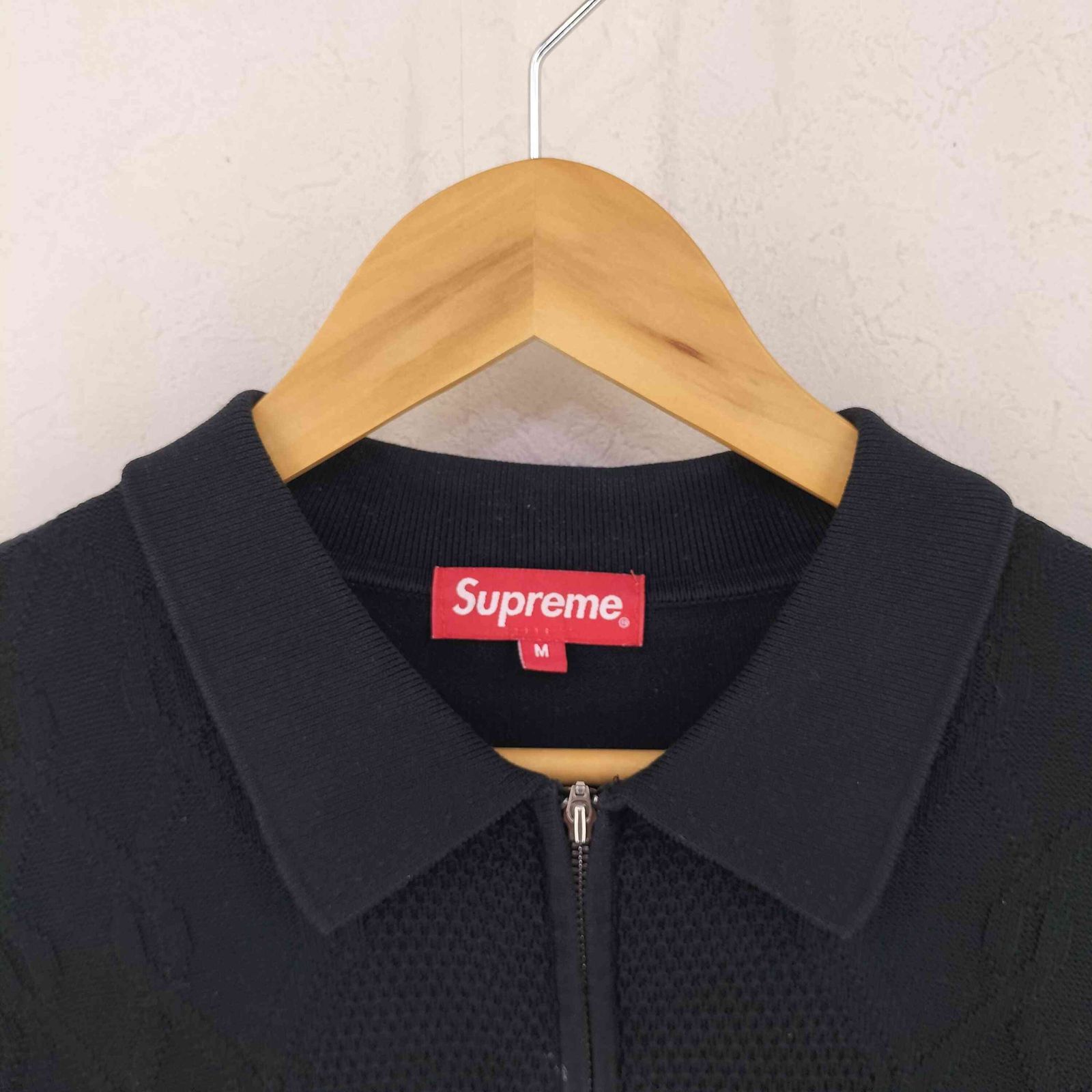 シュプリーム Supreme 16AW Cable Stripe Knit L/S Polo メンズ M
