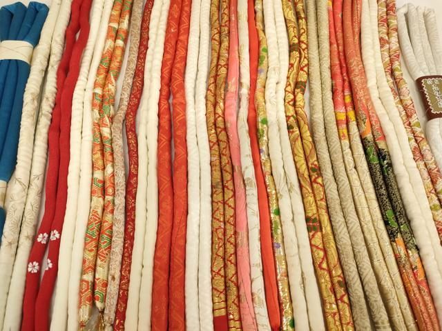 平和屋着物[]七五三　女の子　和装小物　帯締め20本セット　アンティーク　丸ぐけ　刺繍　金糸　未使用品あり　逸品　AABF2228ja