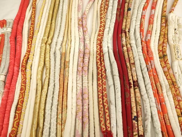 平和屋着物[]七五三　女の子　和装小物　帯締め20本セット　アンティーク　丸ぐけ　刺繍　金銀糸　未使用品あり　逸品　AABF2229ja