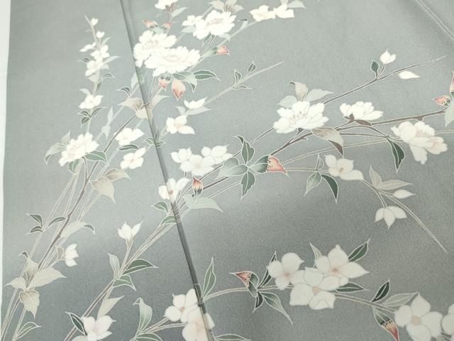 平和屋着物●訪問着　友禅　風景枝花文　暈し染め　正絹　逸品　AABF1367ck 平和屋着物○訪問着 友禅 枝花文 暈し染め 正絹 逸品 AABG0367cs