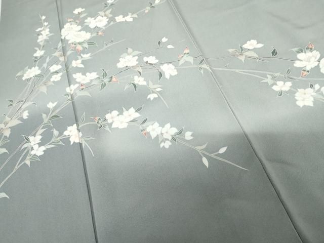 平和屋着物○訪問着 友禅 枝花文 暈し染め 正絹 逸品 AABG0367cs