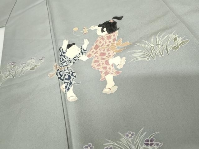 平和屋着物○十日町友禅作家 関口遼一 訪問着 童子遊び 暈し染め 正絹