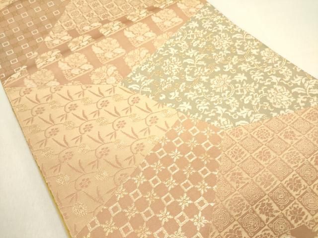 平和屋着物●両面　六通柄袋帯　切嵌　吉祥花唐草文　金糸　やまと誂製　正絹　逸品　未使用　DABE1193op 平和屋着物○両面 六通柄袋帯 切嵌 吉祥花唐草文 金糸 やまと誂製 正絹