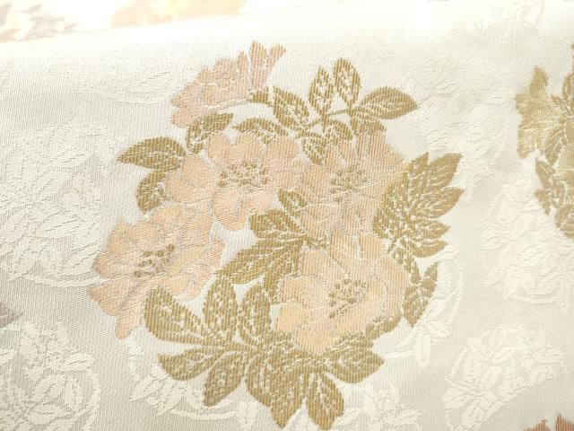 平和屋着物●六通柄袋帯　慶祝　花丸文　金糸　正絹　逸品　CABF5330hy 平和屋着物○六通柄袋帯 慶祝 花丸文 金糸 正絹 逸品 CABF5330hy