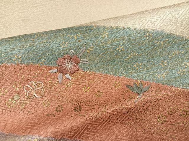 平和屋着物●訪問着　刺繍　草花文　金彩　正絹　逸品　AABH8373ph 平和屋着物○訪問着 刺繍 草花文 金彩 正絹 逸品 AABH8373ph - メルカリ
