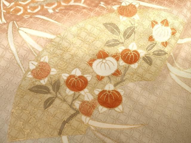 平和屋着物●訪問着　地紙吉祥花文　暈し染め　金彩　正絹　逸品　AABI0025cs 平和屋着物○訪問着 地紙吉祥花文 暈し染め 金彩 正絹 逸品 AABI0025cs