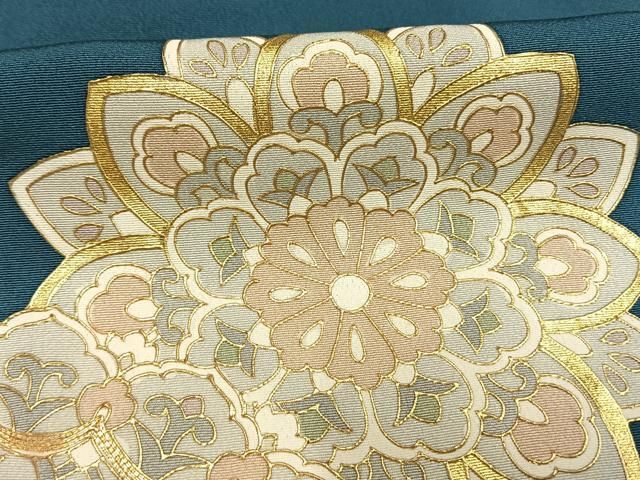 平和屋着物○訪問着 駒刺繍 道長吉祥花文 金彩 正絹 逸品 AABH5127fy