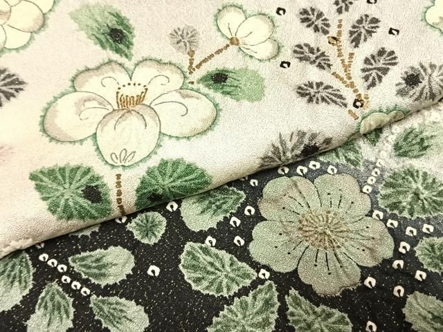 平和屋着物○訪問着 辻が花 暈し染め 金通し地 正絹 逸品 AABH5131fy