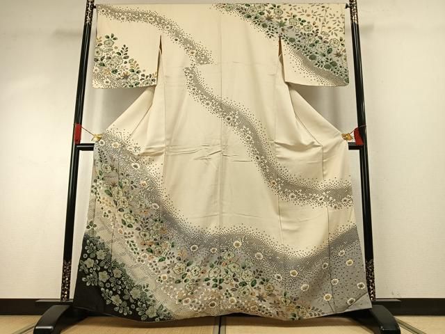 平和屋着物○訪問着 辻が花 暈し染め 金通し地 正絹 逸品 AABH5131fy