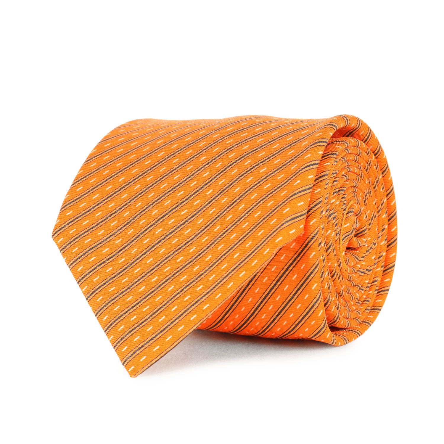 美品】HERMES エルメス ネクタイ オレンジ | サーキット レジメンタル