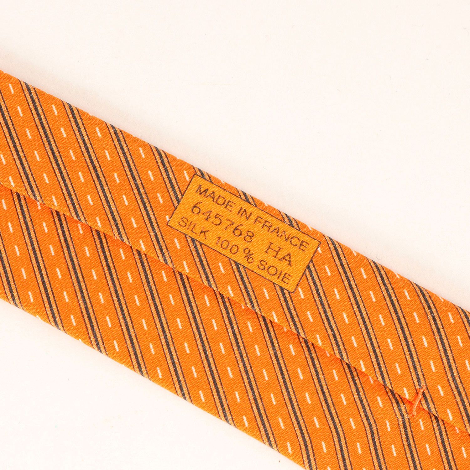 美品】HERMES エルメス ネクタイ オレンジ | サーキット レジメンタル