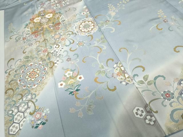 平和屋着物●訪問着　作家物　正倉院花鳥文　暈し染め　金彩　正絹　逸品　DABD9576ud 平和屋着物○訪問着 作家物 正倉院花鳥文 暈し染め 金彩 正絹 逸品