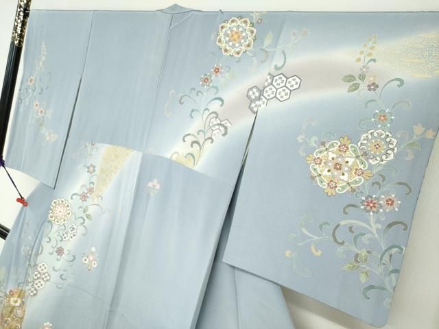 平和屋着物●訪問着　作家物　正倉院花鳥文　暈し染め　金彩　正絹　逸品　DABD9576ud 平和屋着物○訪問着 作家物 正倉院花鳥文 暈し染め 金彩 正絹 逸品