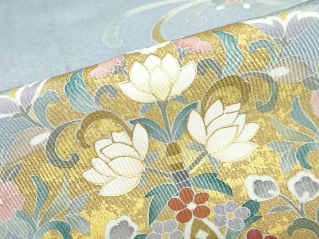 平和屋着物●訪問着　作家物　正倉院花鳥文　暈し染め　金彩　正絹　逸品　DABD9576ud 平和屋着物○訪問着 作家物 正倉院花鳥文 暈し染め 金彩 正絹 逸品