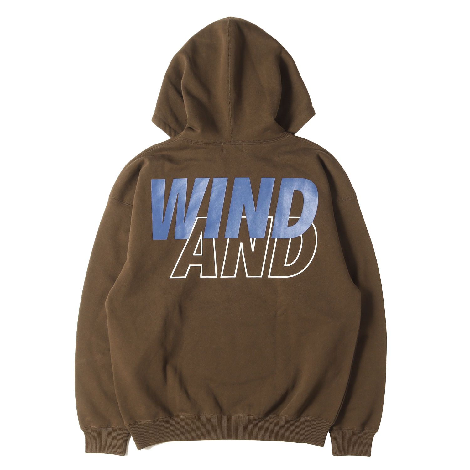 新品】WIND AND SEA 品牌連帽衫棕色S 尺寸| 26SS 品牌標誌大學T連帽衫 