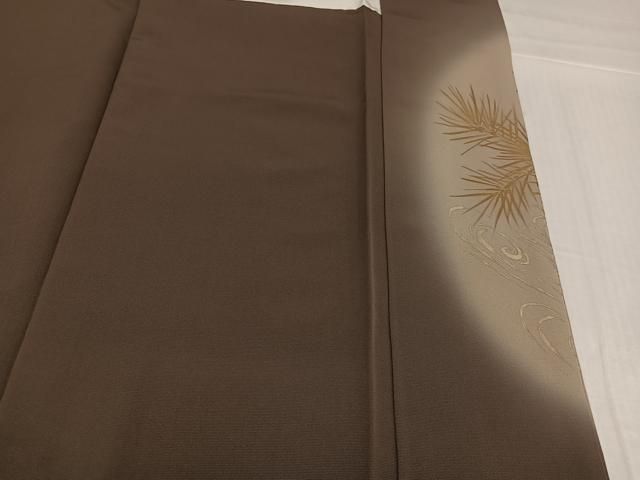 平和屋着物○色留訪問着 手描き 刺繍 松竹梅文 金彩 正絹 逸品