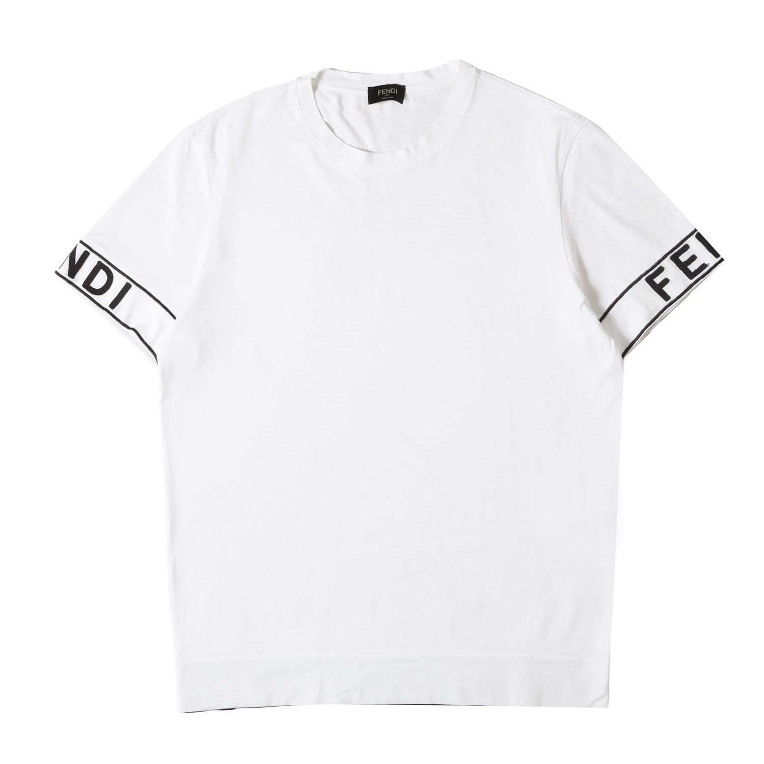 美品】FENDI フェンディ Tシャツ ホワイト 白 サイズ:M | テープロゴ 