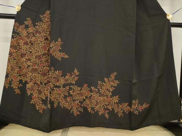 平和屋着物●訪問着　枝花文　黒地　正絹　逸品　AABI2437ck 平和屋着物○訪問着 枝花文 黒地 正絹 逸品 AABI2437ck - メルカリ