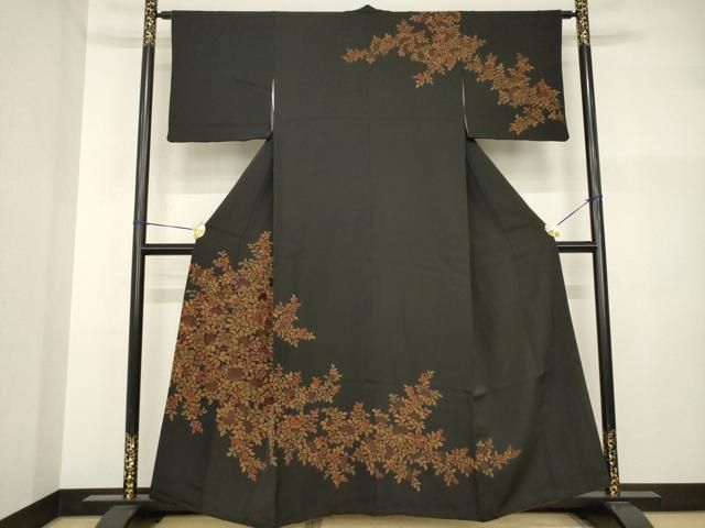 平和屋着物●訪問着　枝花文　黒地　正絹　逸品　AABI2437ck 平和屋着物○訪問着 枝花文 黒地 正絹 逸品 AABI2437ck - メルカリ