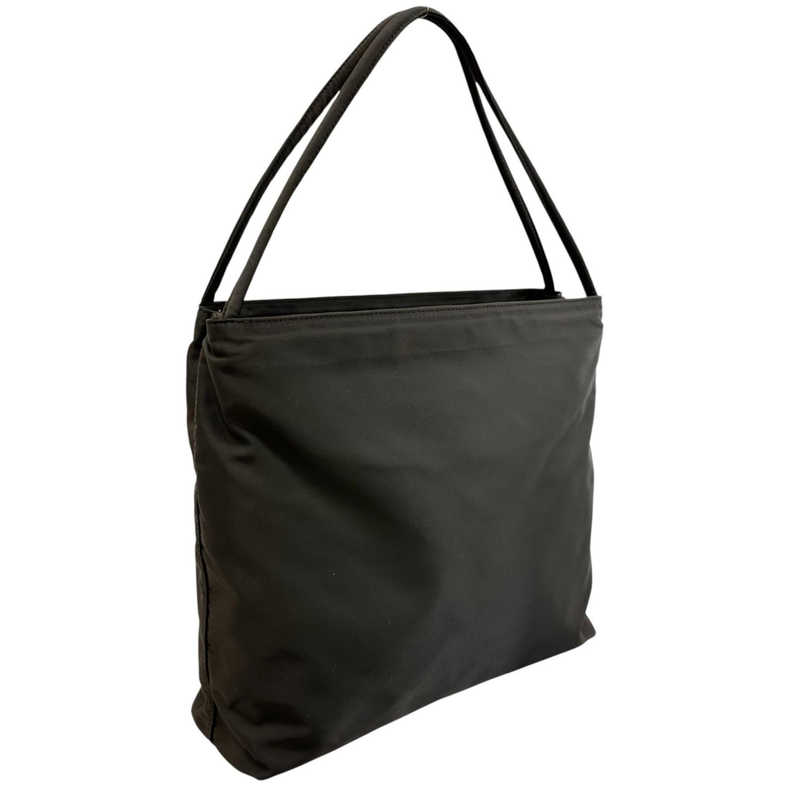 美品 PRADA プラダ 三角ロゴ B6242 ハンドバッグ ナイロン ブラック
