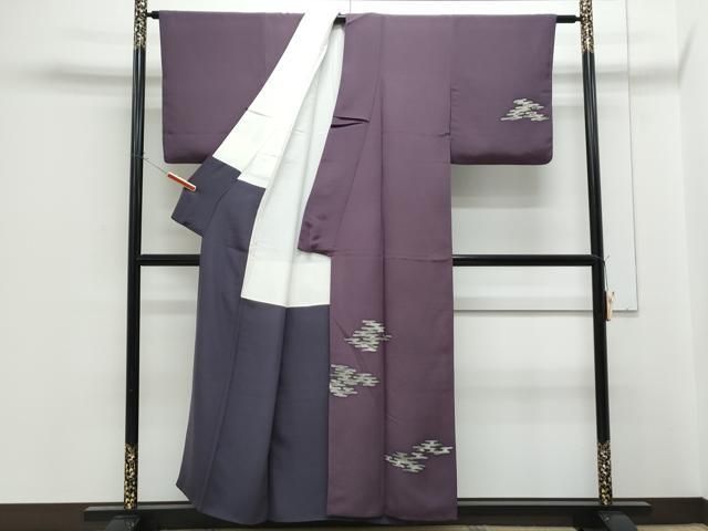 平和屋着物∞和装コート　ベロア　紫黒色　CABD4628ua 平和屋着物＃和装コート ベロア 紫紺色 CABE4902ua