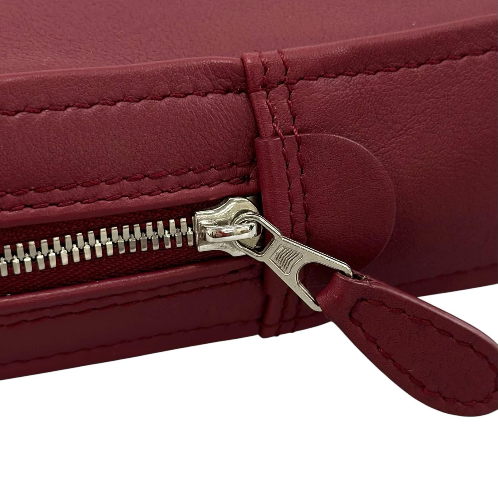 美品 BALENCIAGA バレンシアガ 476976 クラッチバッグ レザー レッド 