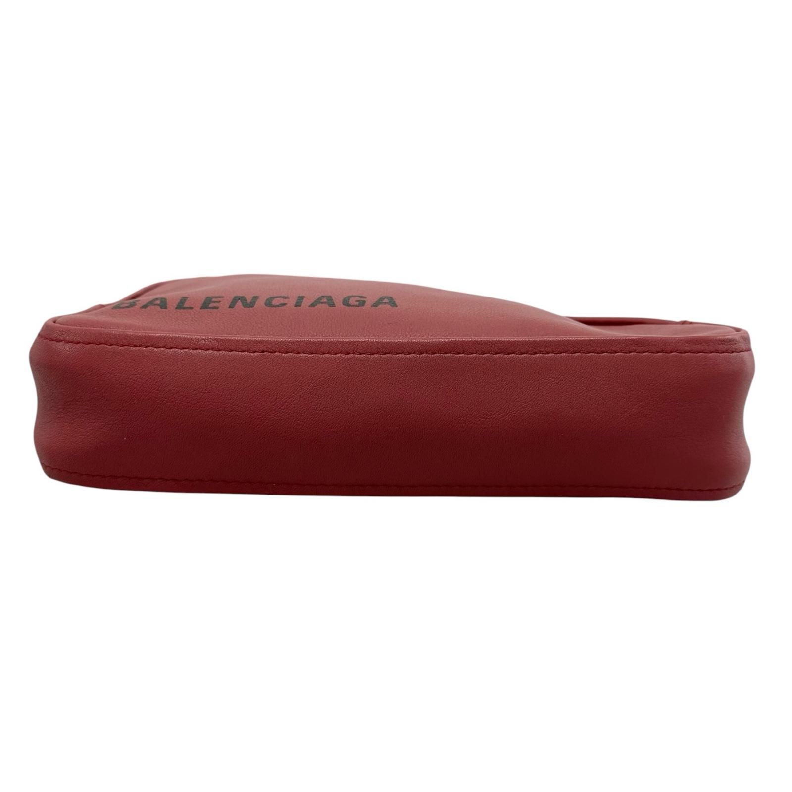 美品 BALENCIAGA バレンシアガ 476976 クラッチバッグ レザー レッド 