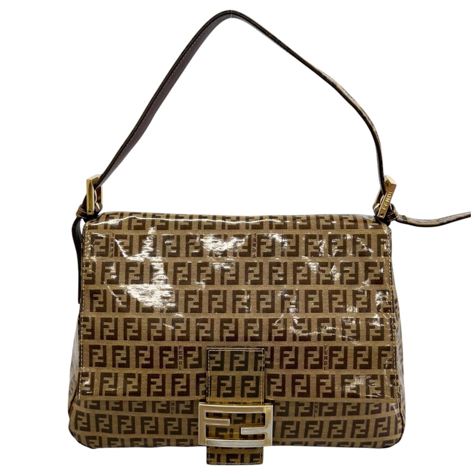 FENDI フェンディ ズッキーノ マンマバケット ショルダーバッグ FENDI フェンディ ズッキーノ マンマバケット ショルダーバッグ