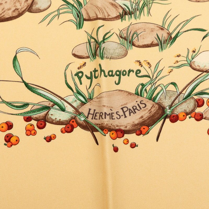 エルメス カレ90 Pythagore ピタゴラス スカーフ ベージュ マルチ
