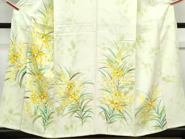 平和屋着物●訪問着　作家物　手描き　草花文　暈し染め　金彩　ロング丈　正絹　逸品　AABI2445ck 平和屋着物○訪問着 草花文 暈し染め 金彩 正絹 逸品 AABI0600ph