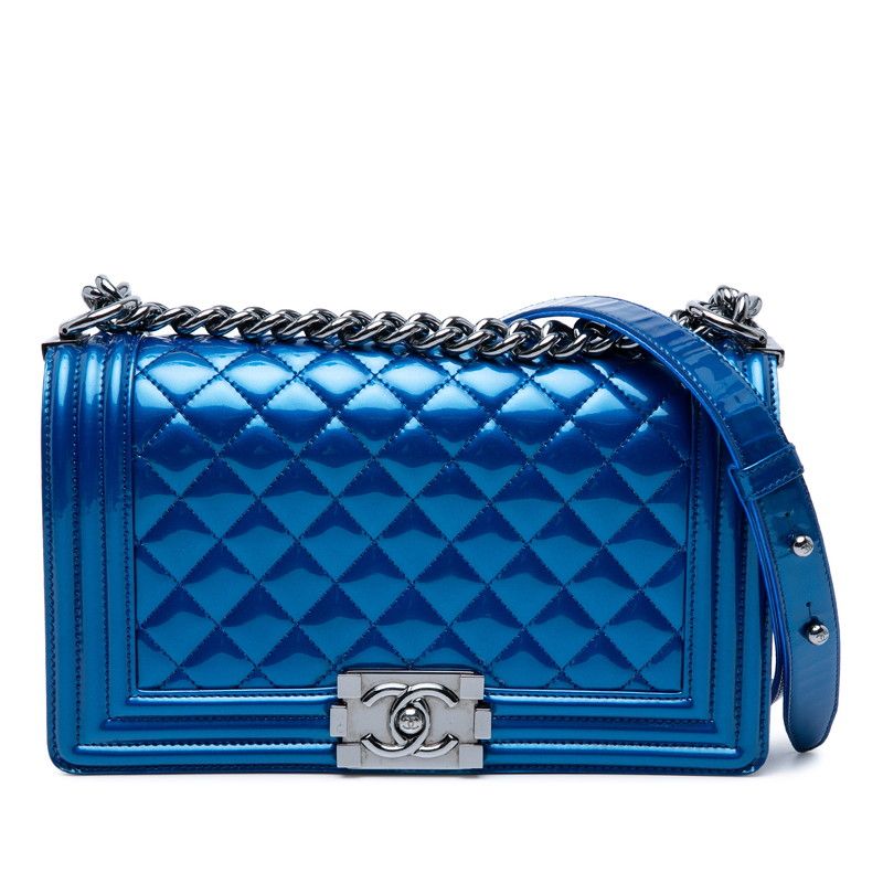 シャネル ココマーク マトラッセ ボーイシャネル25 チェーン ショルダーバッグ パテントレザー レディース CHANEL 【1-0261791】 シャネル ココマーク マトラッセ ボーイシャネル25 チェーン