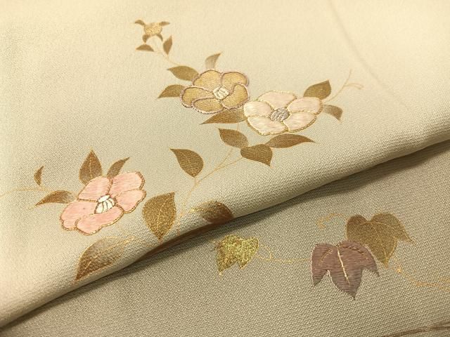 平和屋着物▽訪問着 駒刺繍 籬花文 暈し染め 金彩 正絹 逸品