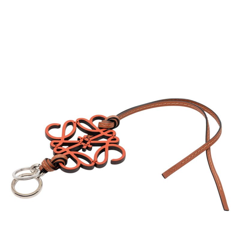 ☆ロエベ☆ LOEWE キーホルダー チャーム アナグラム カーフ ブラウン