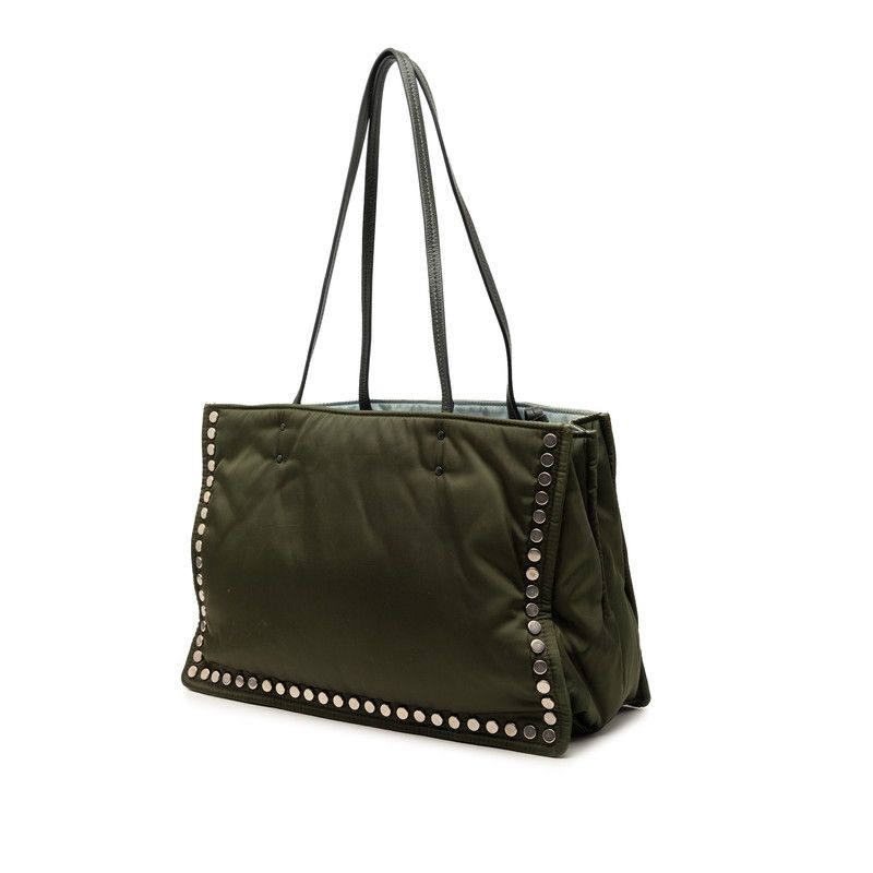 PRADA エティケット テスートナイロン スタッズ トートバッグ ネイビー PRADA エティケット テスートナイロン スタッズ トートバッグ ネイビー