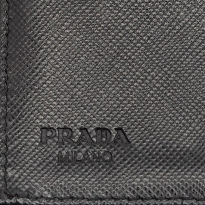 折り財布 プラダ 三角ロゴプレート 三つ折り財布 M170 ネロ ブラック ナイロン レザー レディース PRADA【1-0263233】