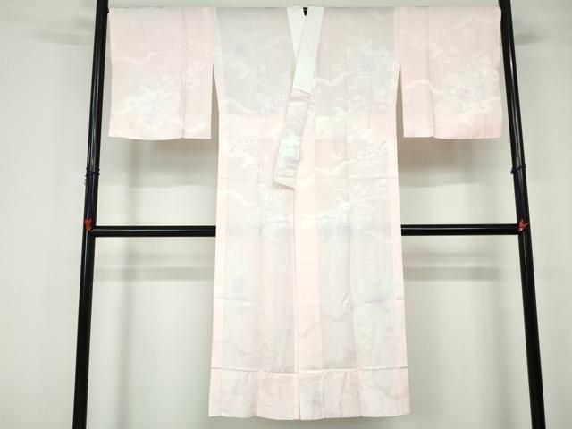平和屋着物●長襦袢　無双仕立て　舞桜地紋　暈し染め　正絹　逸品　AABF0728fy 平和屋着物○長襦袢 無双仕立て 舞桜地紋 暈し染め 正絹 逸品