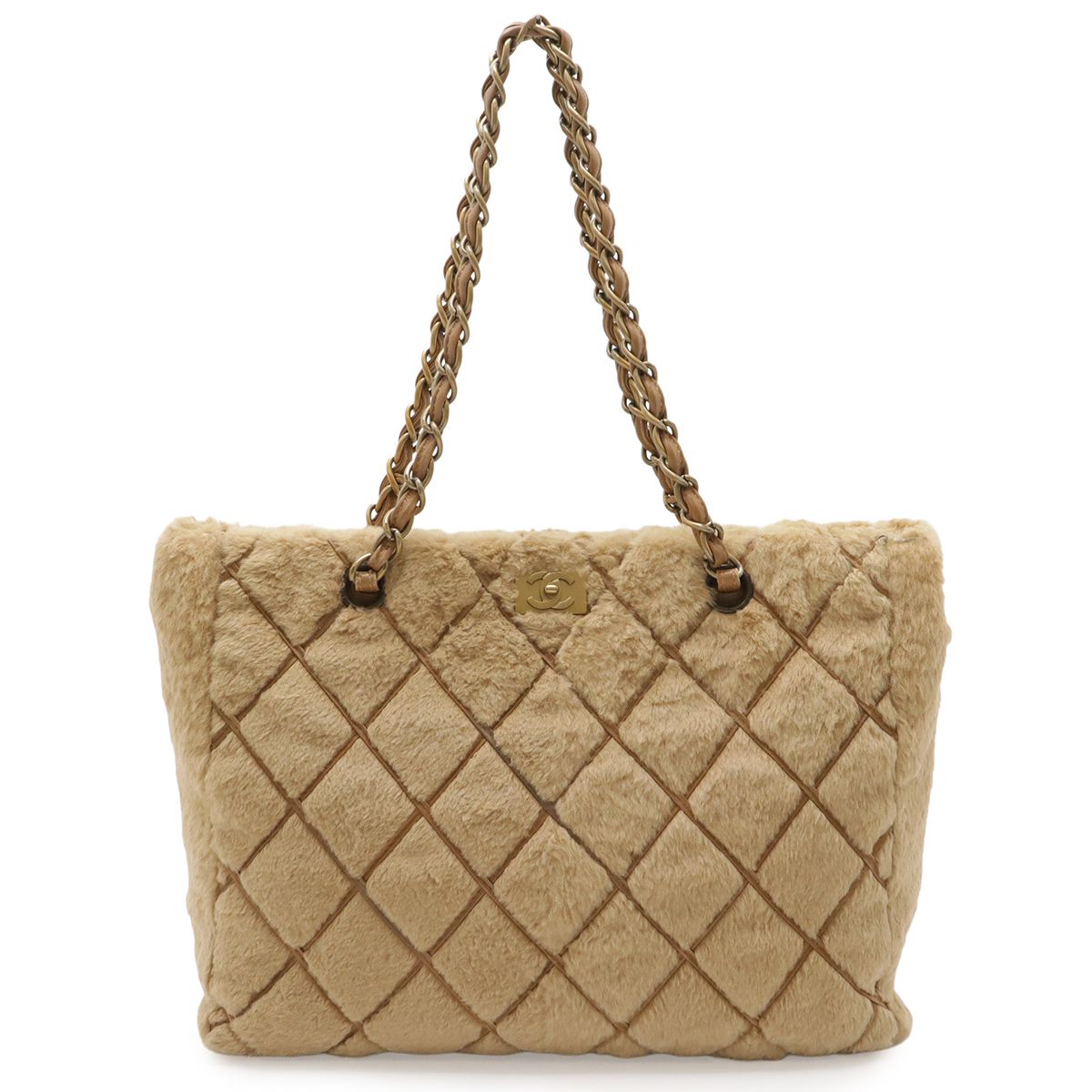 CHANEL シャネル ココマーク ファー チェーントートバッグ 