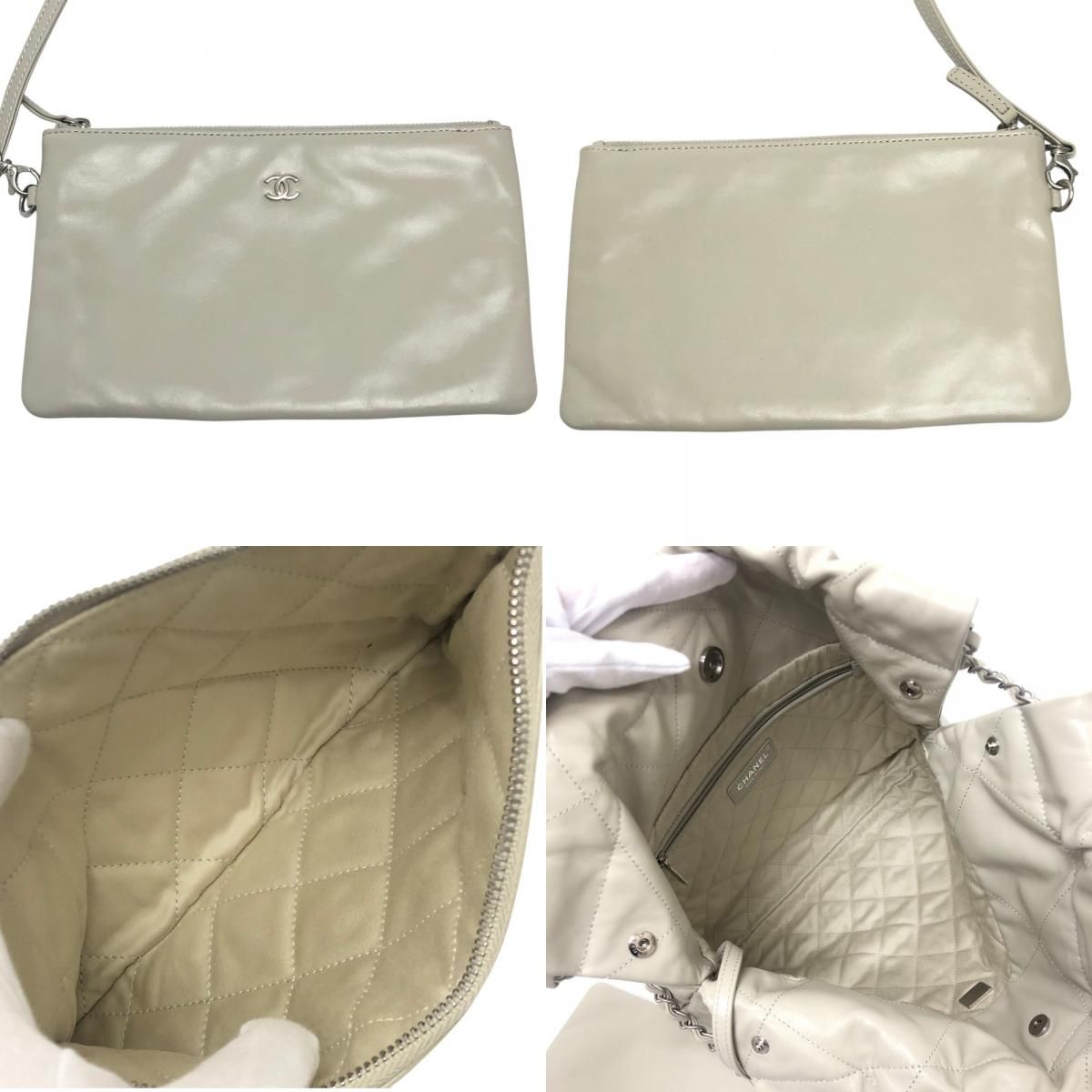 シャネル CHANEL シャネル22 スモール ココマーク AS3260 カバン 肩掛け シルバー金具 ショルダーバッグ カーフスキン グレー CHANEL - シャネル CHANEL シャネル22 スモール ココマーク AS3260