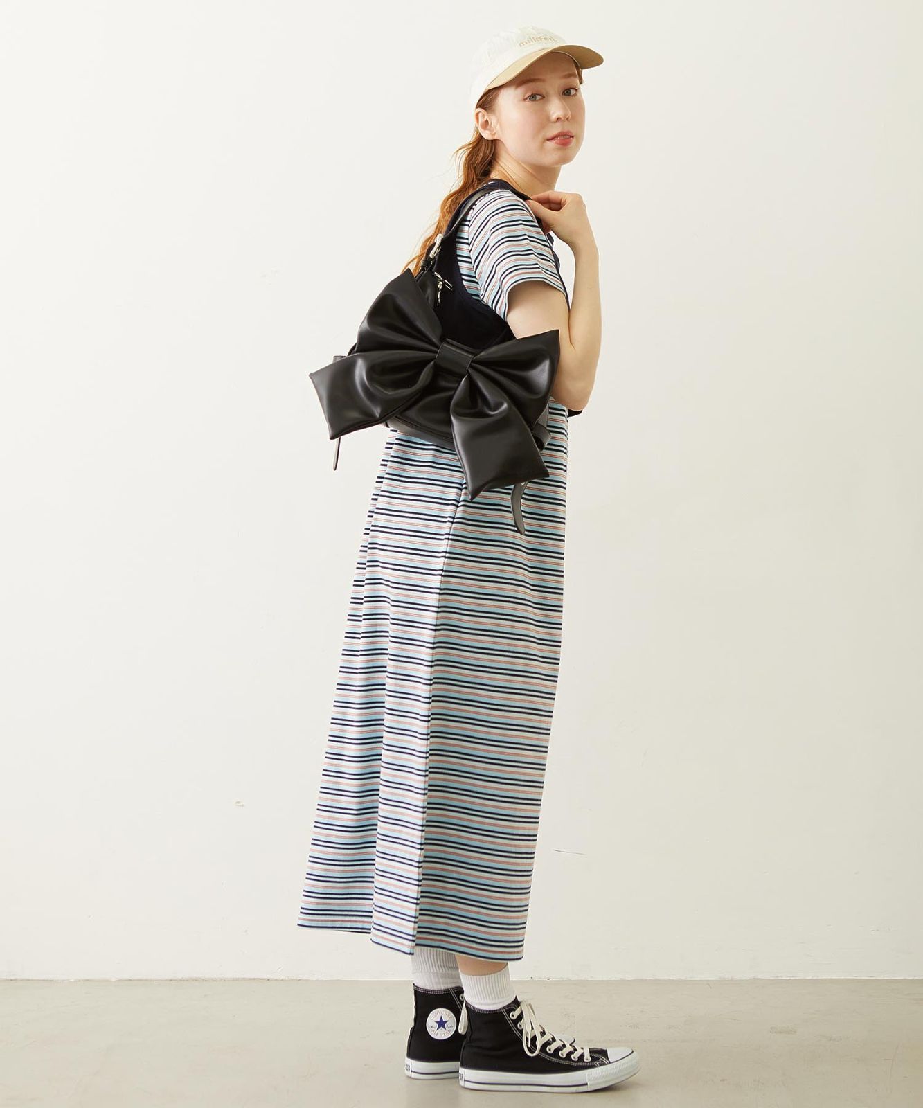 ミルクフェド MILKFED ハンドバッグ バッグ RIBBON BAG milkfed 鞄 黒 