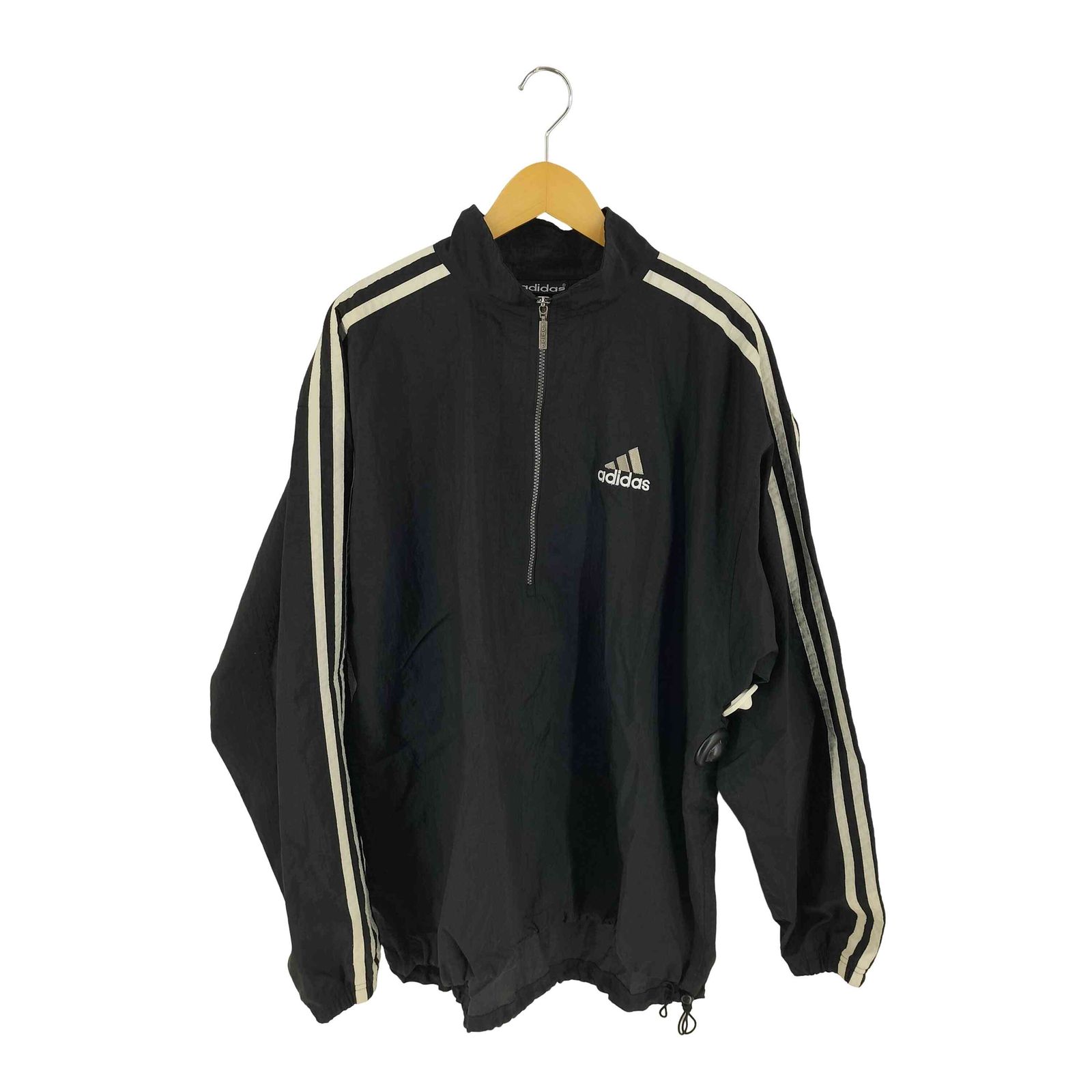 月出品 アディダス adidas 80-90s 黒タグ ハーフジップナイロンジャケット