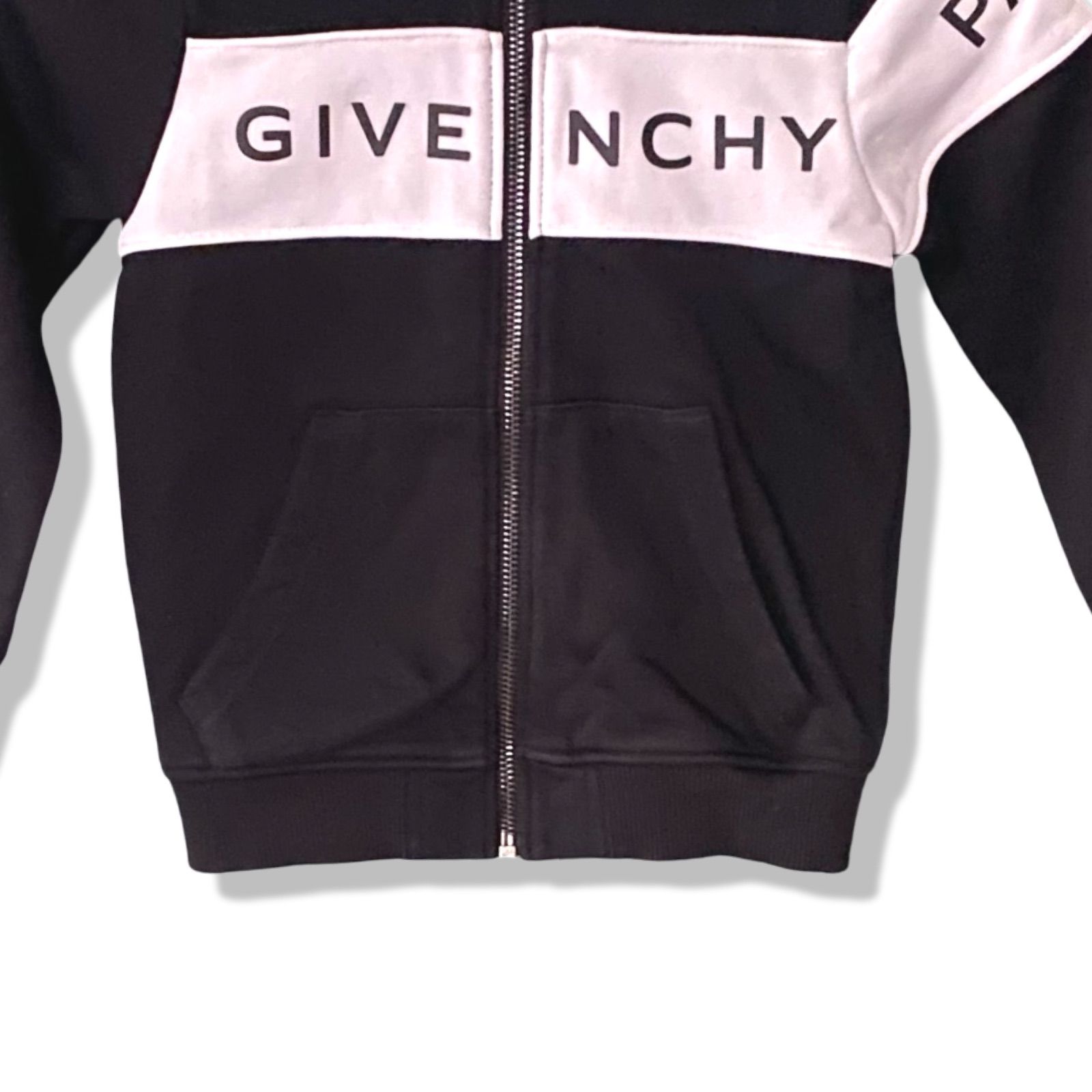 GIVENCHY ジバンシィ キッズ ジップアップ パーカー ブラック ホワイト 