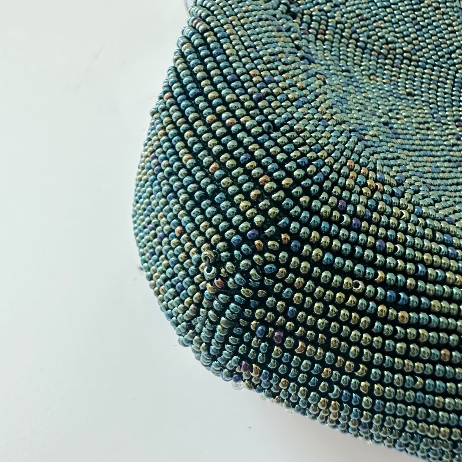 ビーズバッグ ハンドバッグ がま口 和装 着物 刺繍 ピーコック