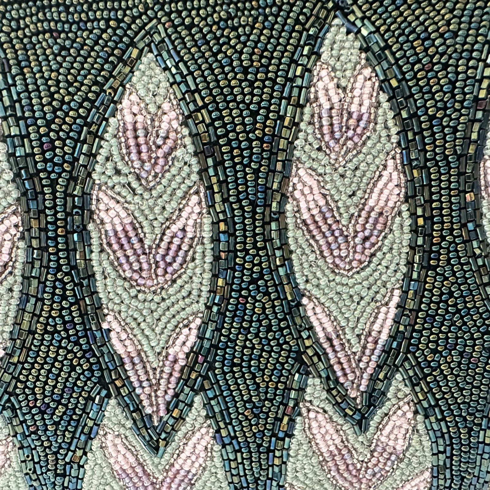 ビーズバッグ ハンドバッグ がま口 和装 着物 刺繍 ピーコック