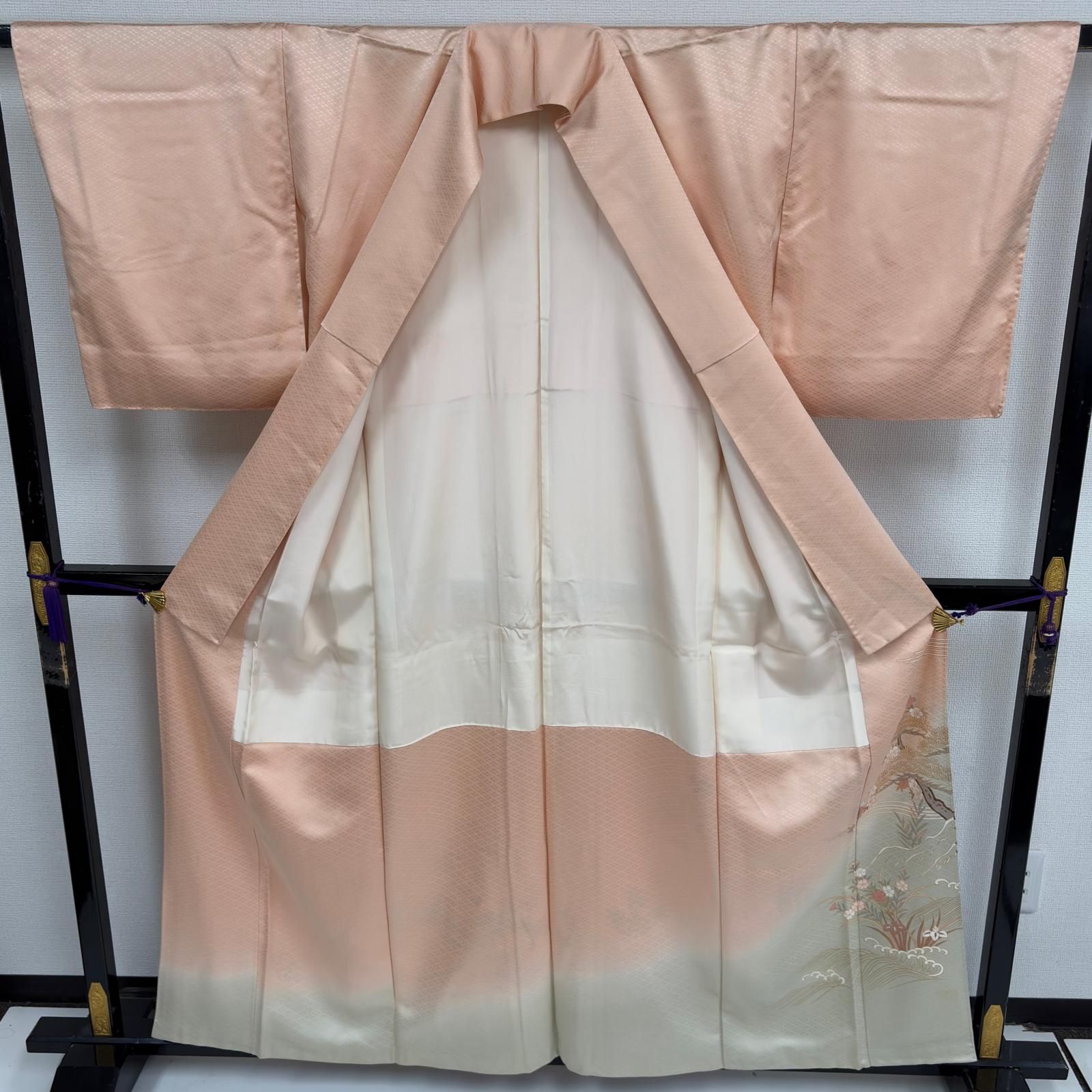 付下げ 金駒刺繍 金彩 上品な染め 一つ紋 正絹 着物 MK-6597 - メルカリ